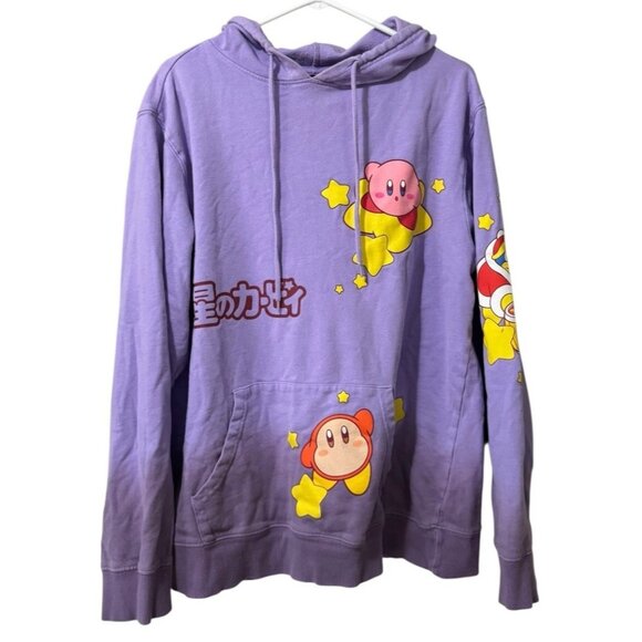 Kirby Adults Kirby Stars Pullover Purple Graphic Hoodie Sweatshirt Sz Large Y2k - Picture 1 of 11